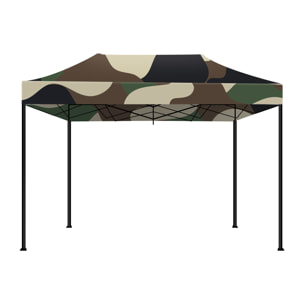 Taman Tenda / Gazebo Per Giardino 3X4,5 Mt Impermeabile Tendone Pieghevole Per Fiere E Mercati Con Teli Laterali Colore Camouflage