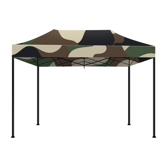 Taman Tenda / Gazebo Per Giardino 3X4,5 Mt Impermeabile Tendone Pieghevole Per Fiere E Mercati Con Teli Laterali Colore Camouflage