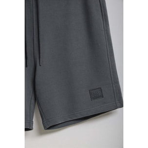 Bermuda Jonas in cotone asfalto relaxed fit con toppa in twill in gomma Polo Club