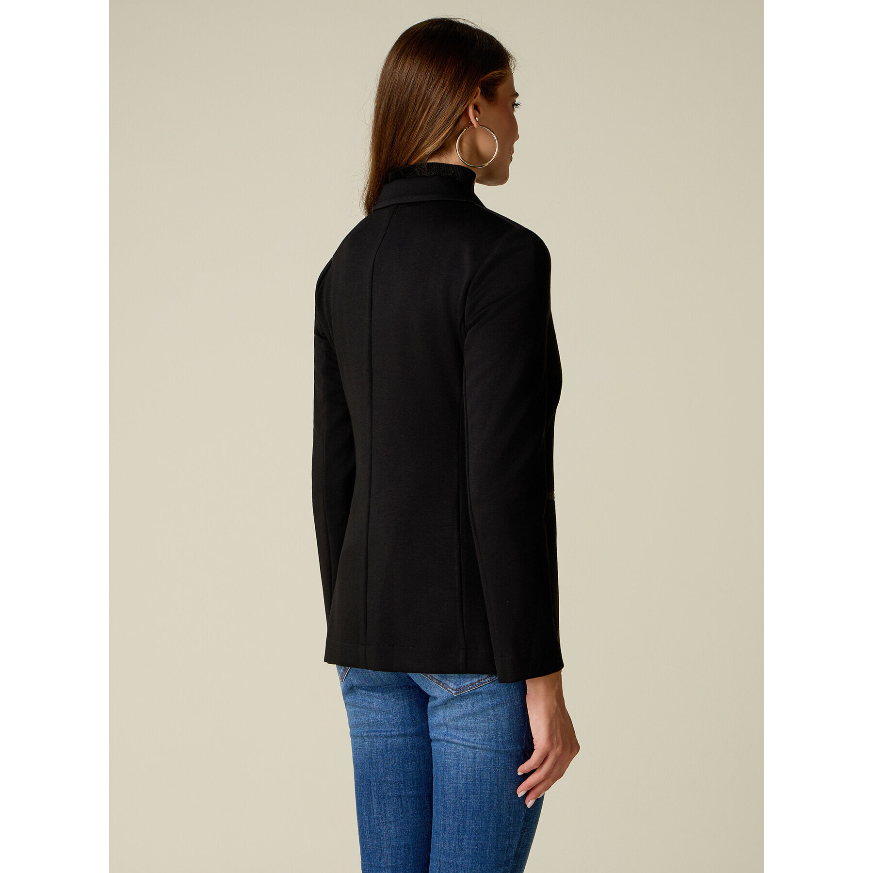 Oltre - Blazer in jersey scuba - Nero