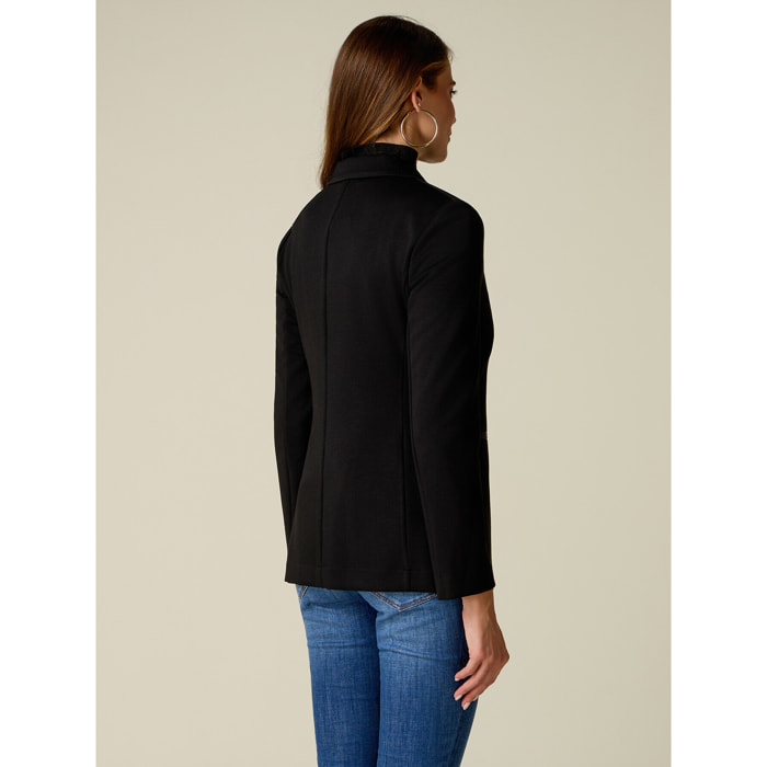 Oltre - Blazer in jersey scuba - Nero