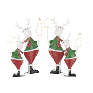 J-Line figurine Renne Étoile + Arbre - métal - mix - large - 2 pièces