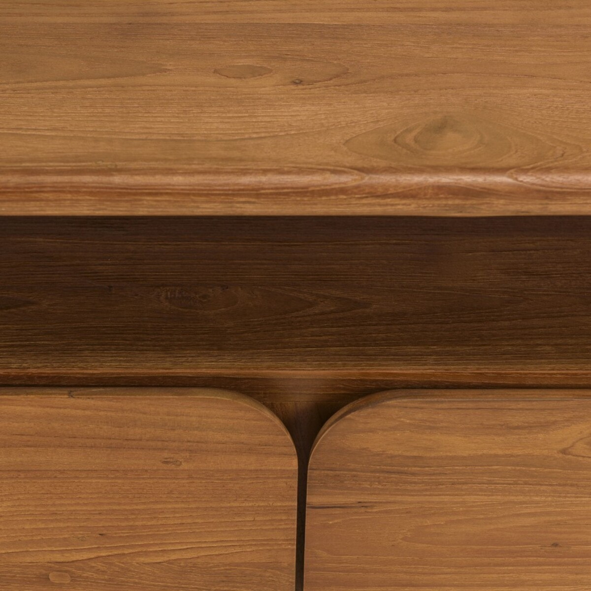 SIXTINE - Meuble TV 2 tiroirs 160x40cm en bois de teck recyclé