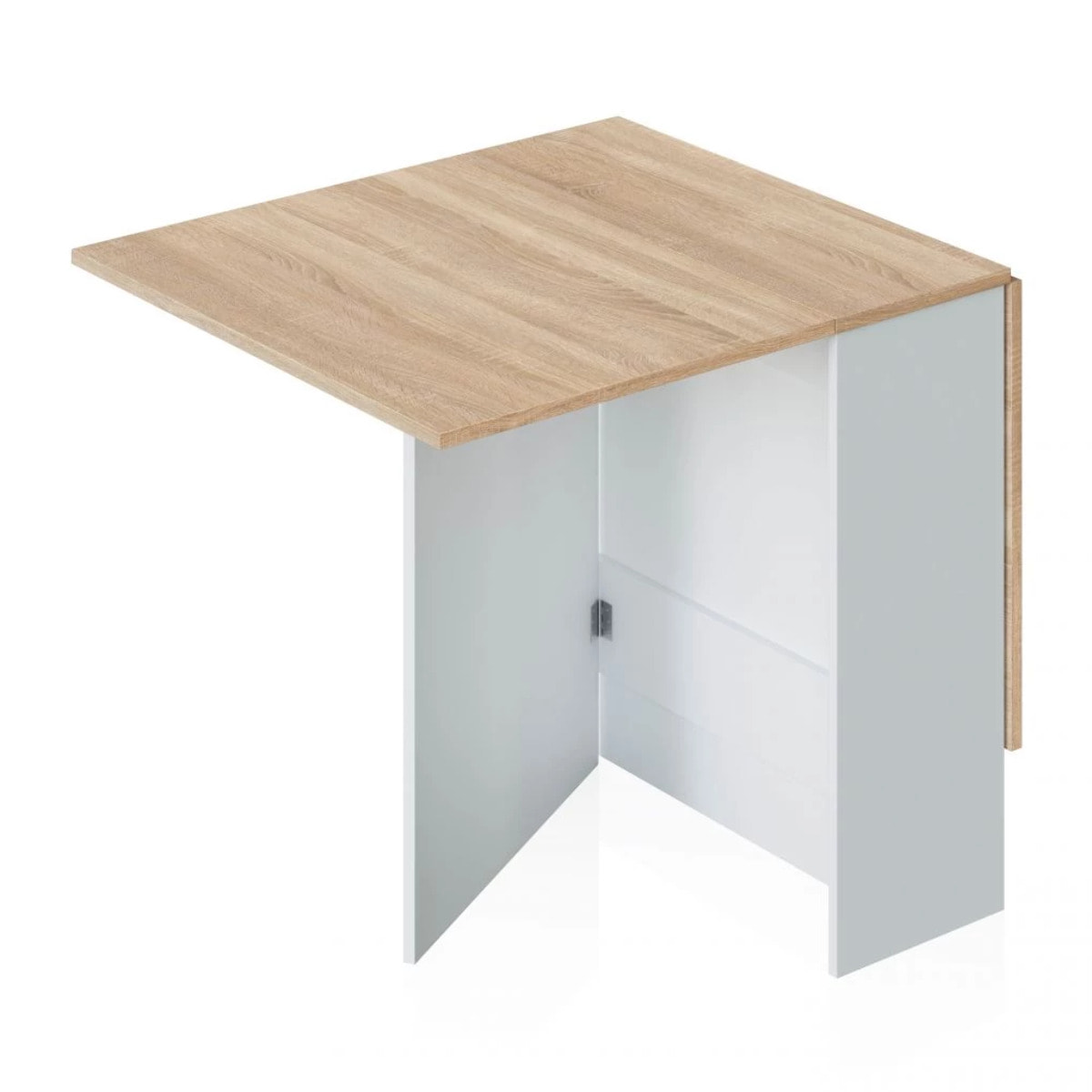 Mesa de comedor Nolix Blanco Artik (Blanco Mate) - Roble Canadian