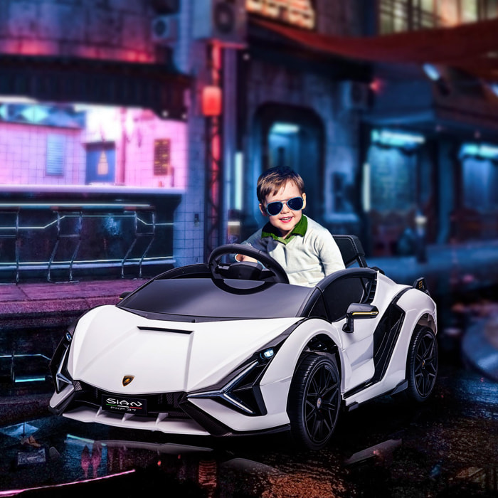 Voiture électrique enfant de sport supercar 12 V - V. max. 5 Km/h effets sonores + lumineux blanc