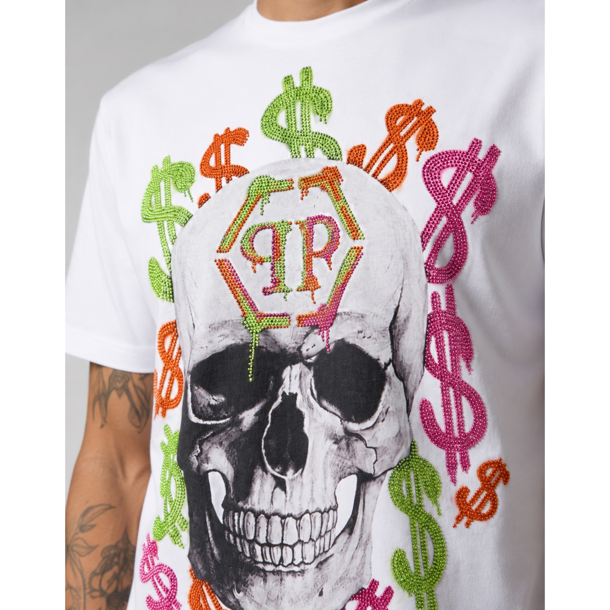 PHILIPP PLEIN Camiseta de cuello redondo y manga corta