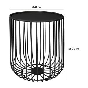 MEUBLE APPOINT EN METAL NOIR 36CM X H41CM JACKSON