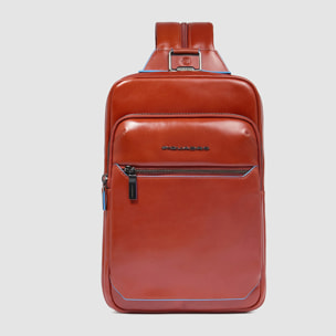 Piquadro Sac de poitrine homme en cuir convertible en sac à dos avec protection RFID