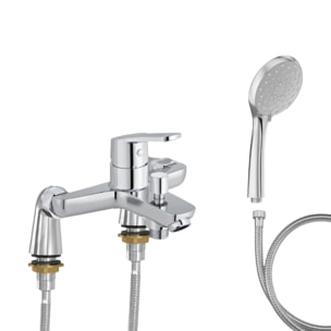 Mitigeur baignoire Aimé + pommeau de douche Awaken + flexible de douche métal + colonnettes Idro'Flex