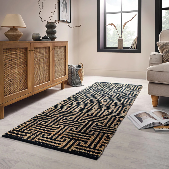 Tapis en jute de couloir MEANDER