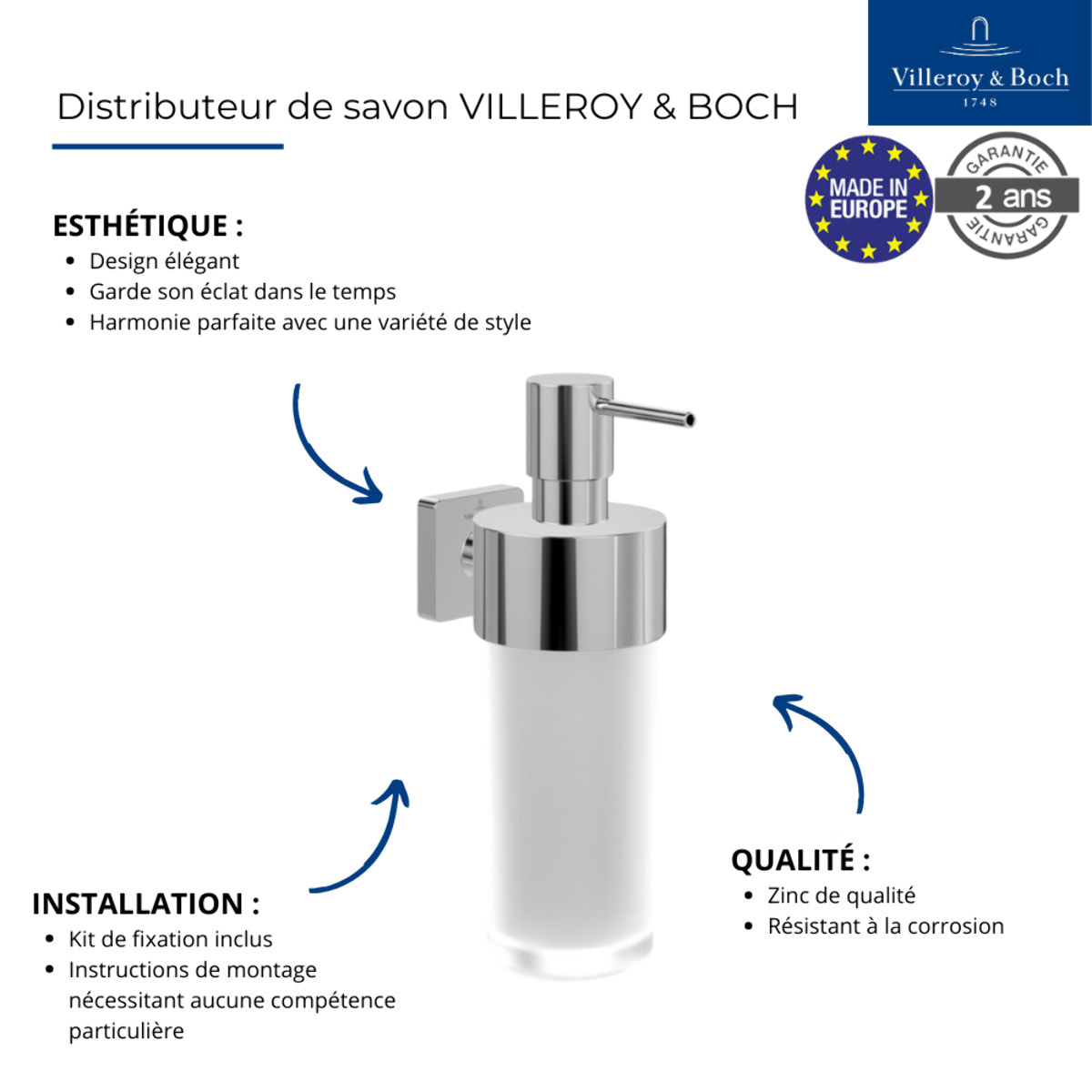 Distributeur de savon Elements - Striking nickel brossé