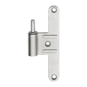 Paumelle mâle HB130 - Réglable - Droite - Zingué argent - Lame centrée - M-789271