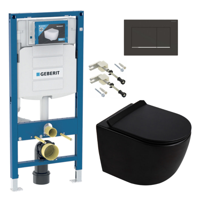 Duofix pack WC bâti-support + WC suspendu sans bride Ceramia PixL avec abattant SoftClose + plaque (GEDCEPXBMT09-FR)