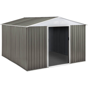 Abri jardin métal "Dallas" - 8,84 m² - Taupe