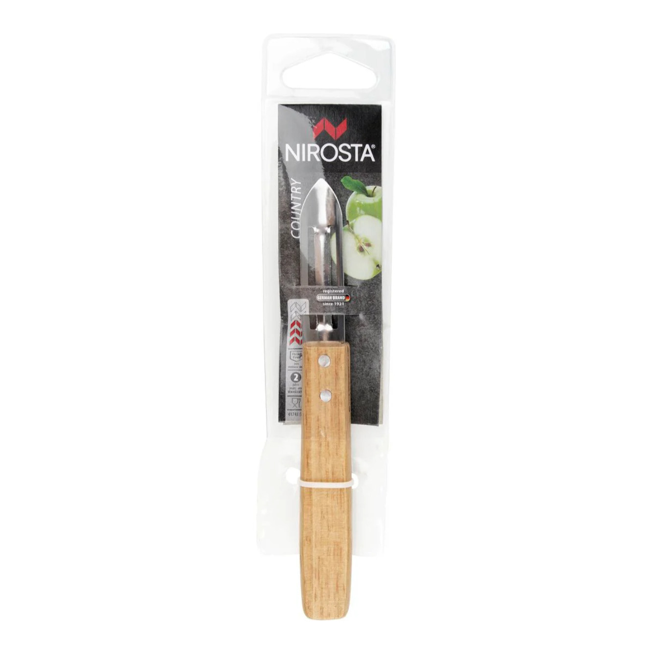 Set de 6 éplucheurs en inox et bois Nirosta Country