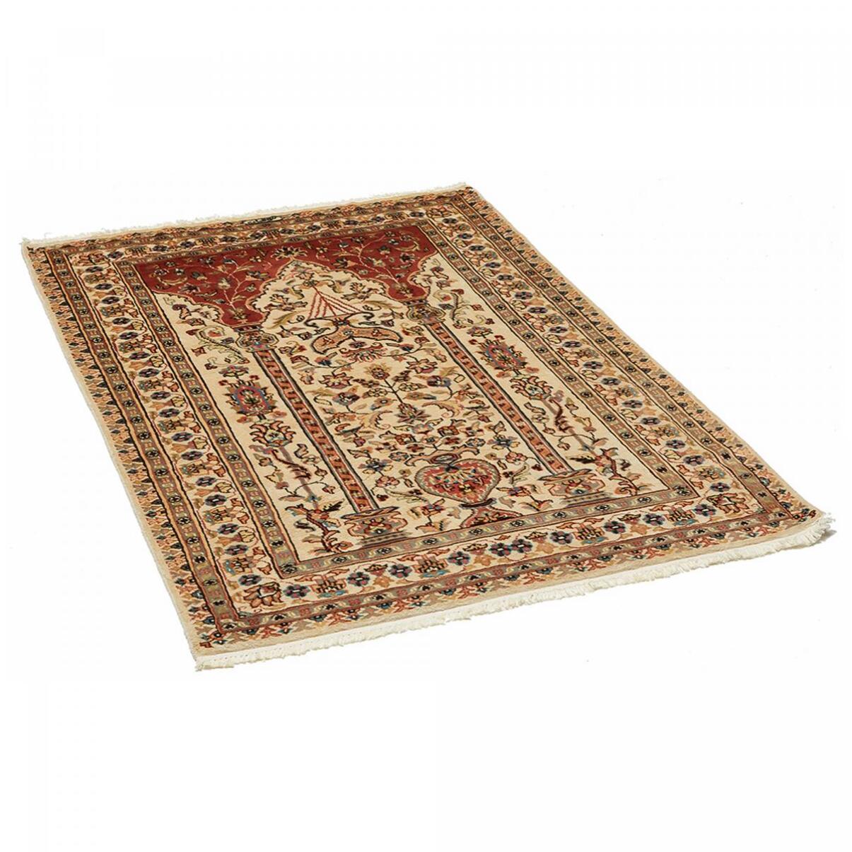 Authentique tapis d'orient, noué à la main en laine et soie