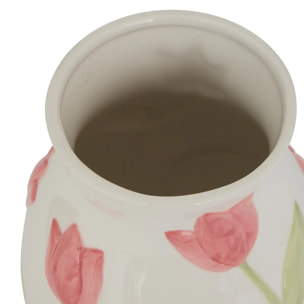 Vase Fleur de rose Motif Tulipe 15,7x15,7x21cm