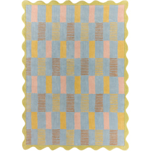 PANTONE - Tapis en laine fait main RAYON TENDRE à motif festonné