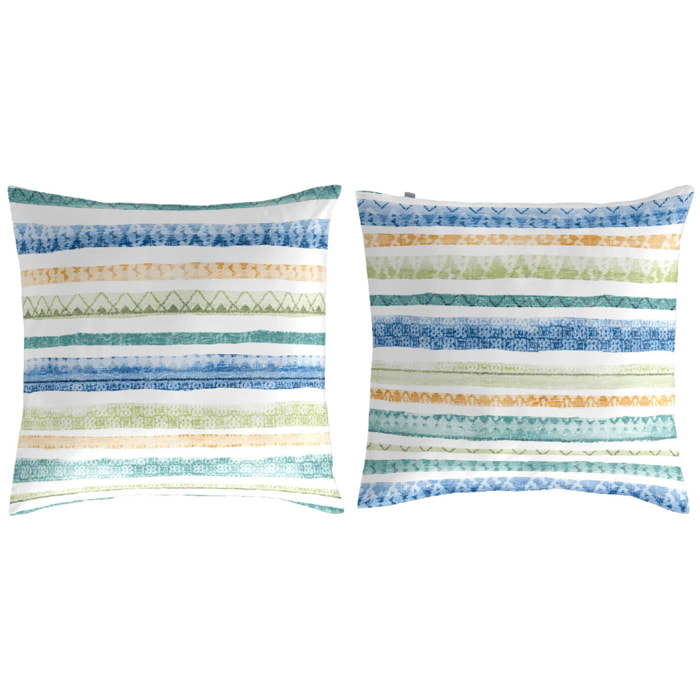 2 Taies d'oreiller en coton 65x65 cm TRIBE A