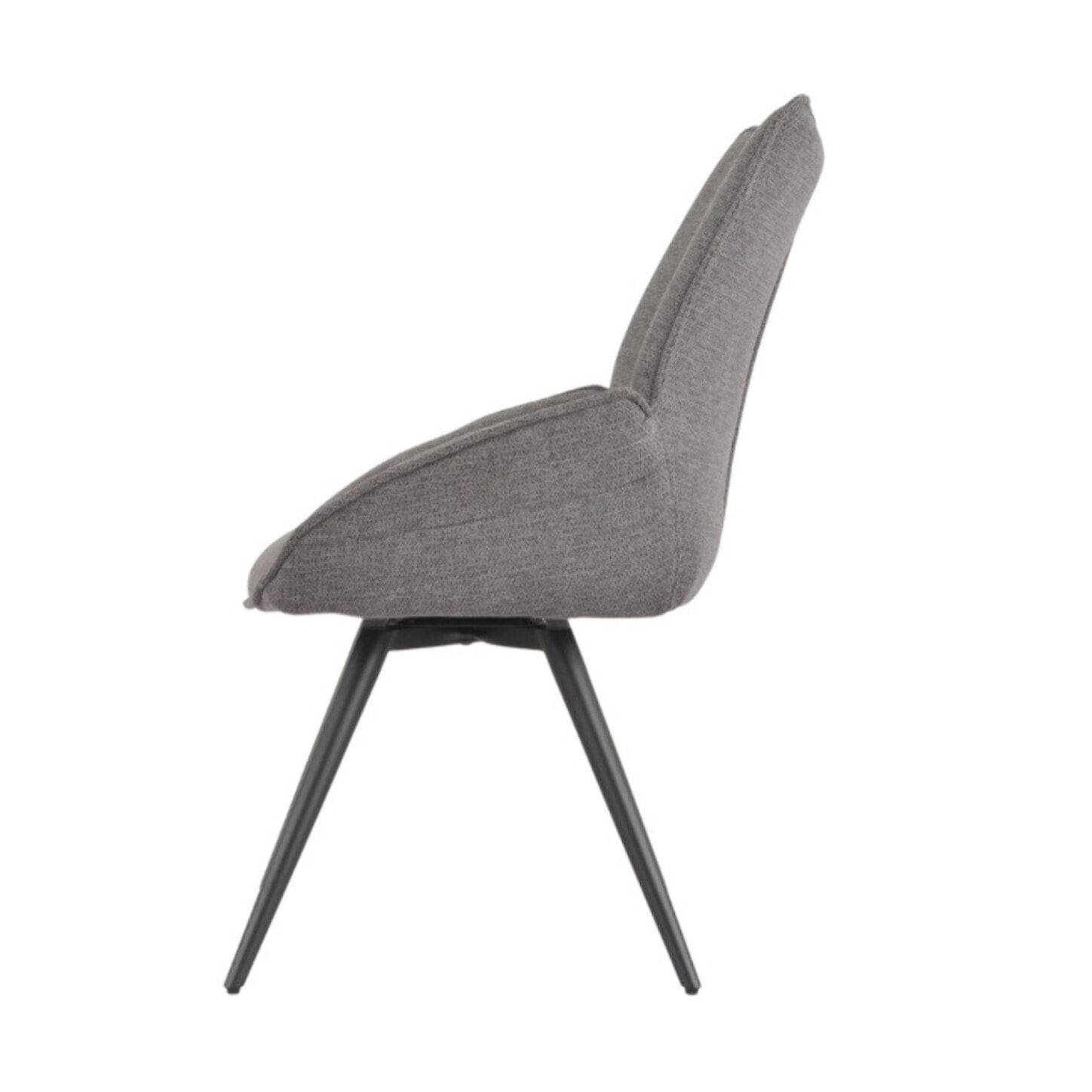 Chaise rotative 180° en tissu avec pieds évasés en métal noir - COLINE