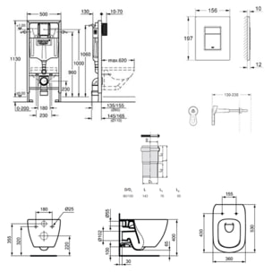 Rapid SL pack WC bâti-support + WC suspendu sans bride Ideal Standard avec abattant SoftClose + plaque (GRRTEBMA01-FR)