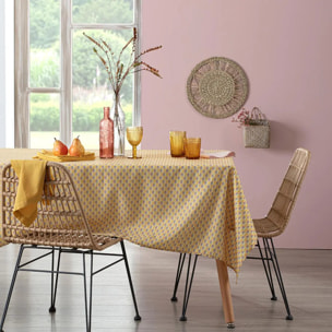 Nappe anti-tache "Gloria" jaune moutarde 140x240cm