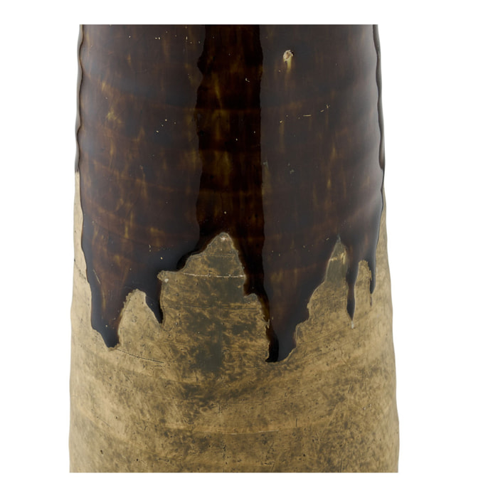 Vaso in ceramica marrone bicolore Vikasa Home ø11x39 cm