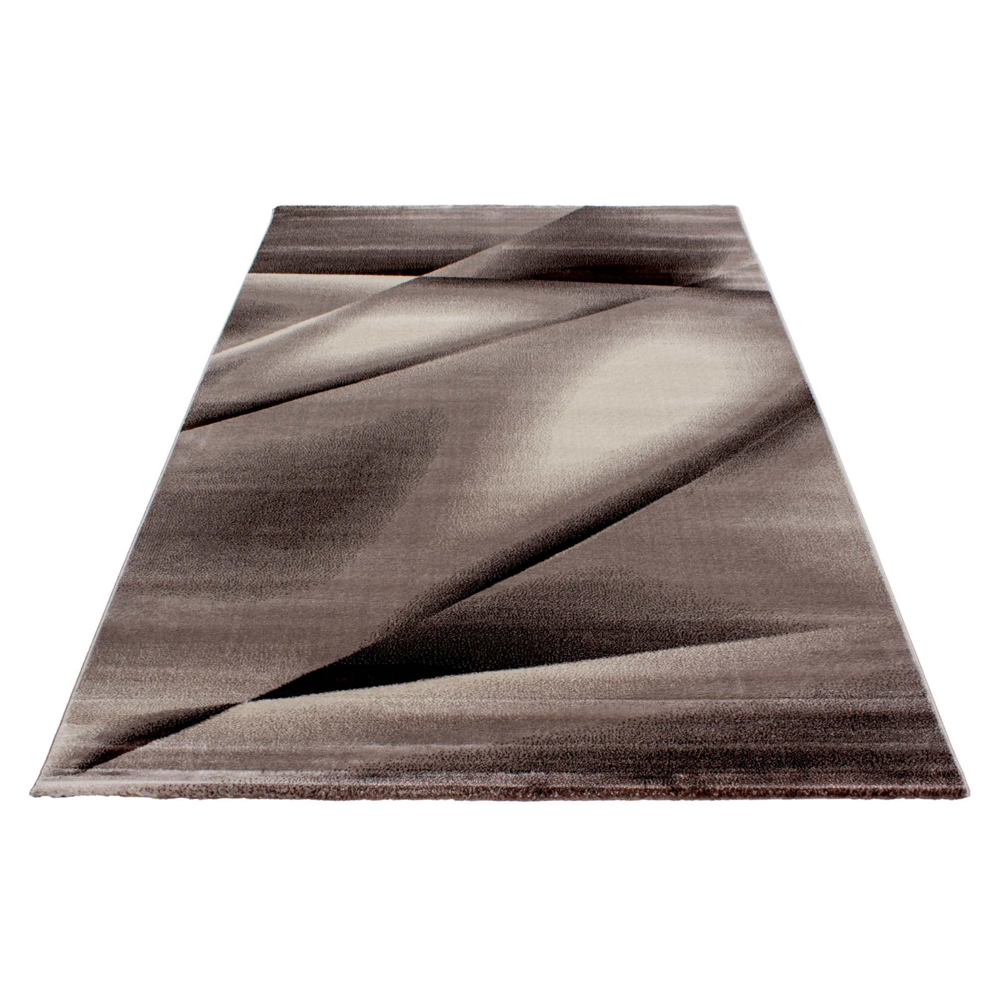 MIAMI - Tapis de salon à motif graphique marron - MIA6590MAR