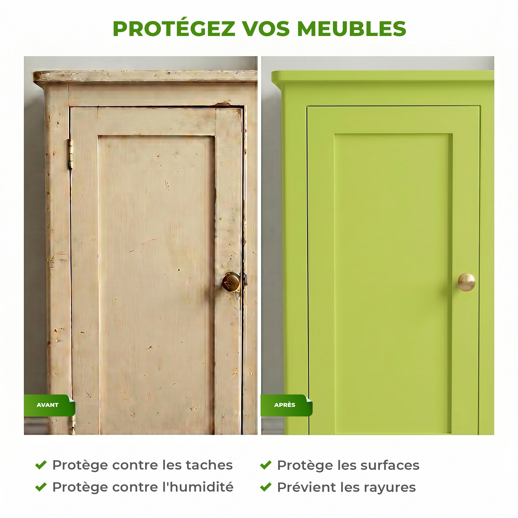 Rouleau adhésif décoratif Vinyle au Mètre - Vert pastel - Sticker Lavable Imperméable Mur Cuisine Meubles
