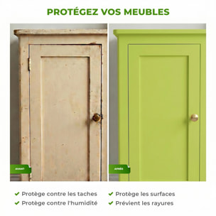 Rouleau adhésif décoratif Vinyle au Mètre - Vert pastel - Sticker Lavable Imperméable Mur Cuisine Meubles