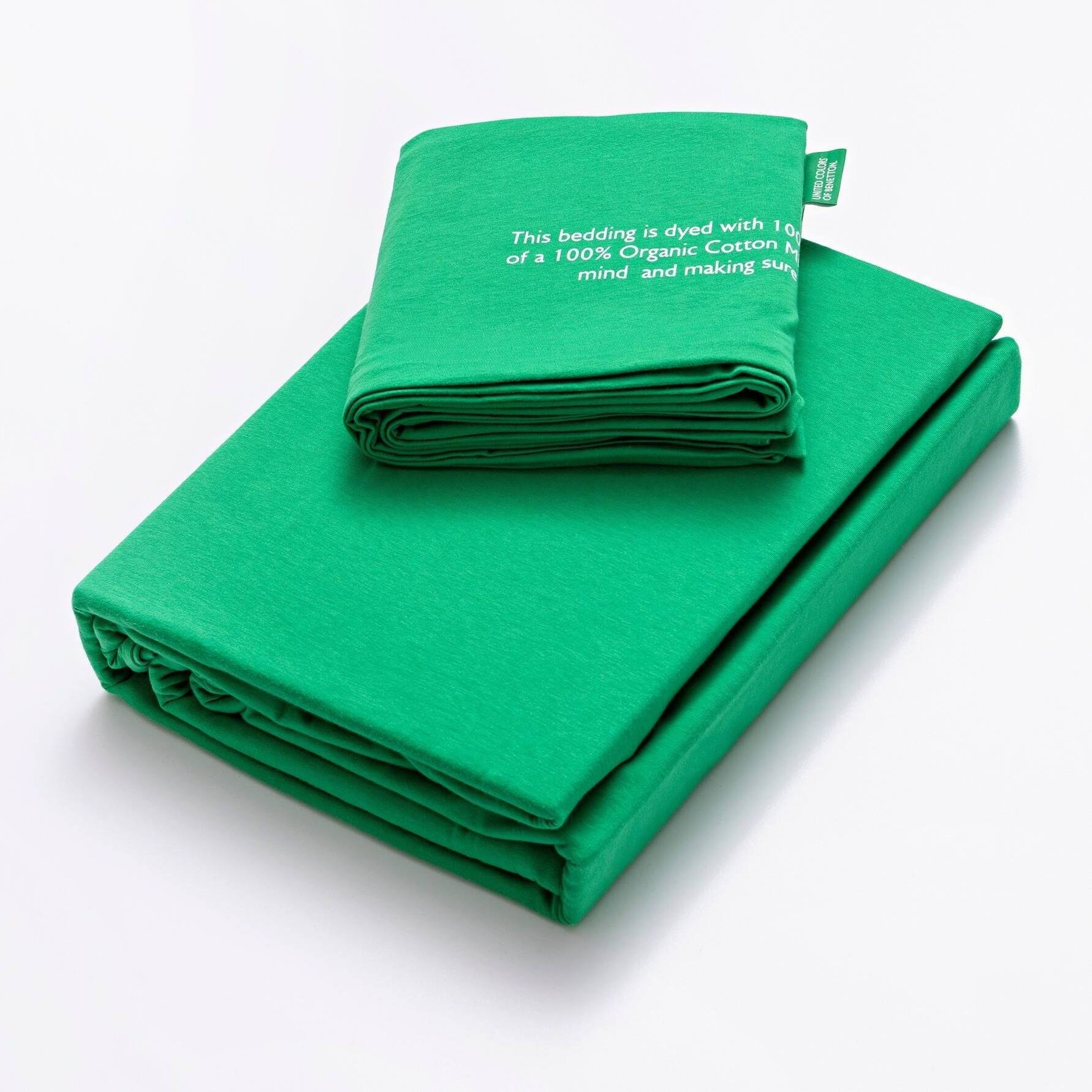 Set 2pc cama (funda nórdica 135x200cm + funda de almohada 80x80cm) 140gsm 100% algodón verde united in green be