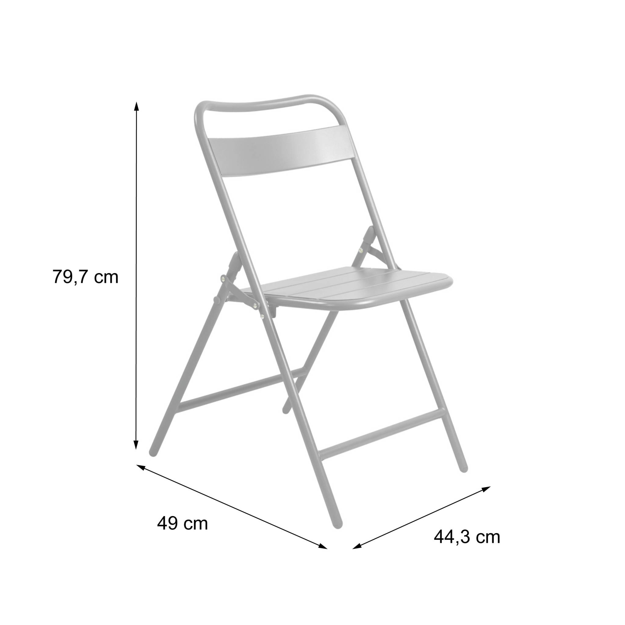 Chaise de jardin pliante acier (lot de 4) AMÉLIA