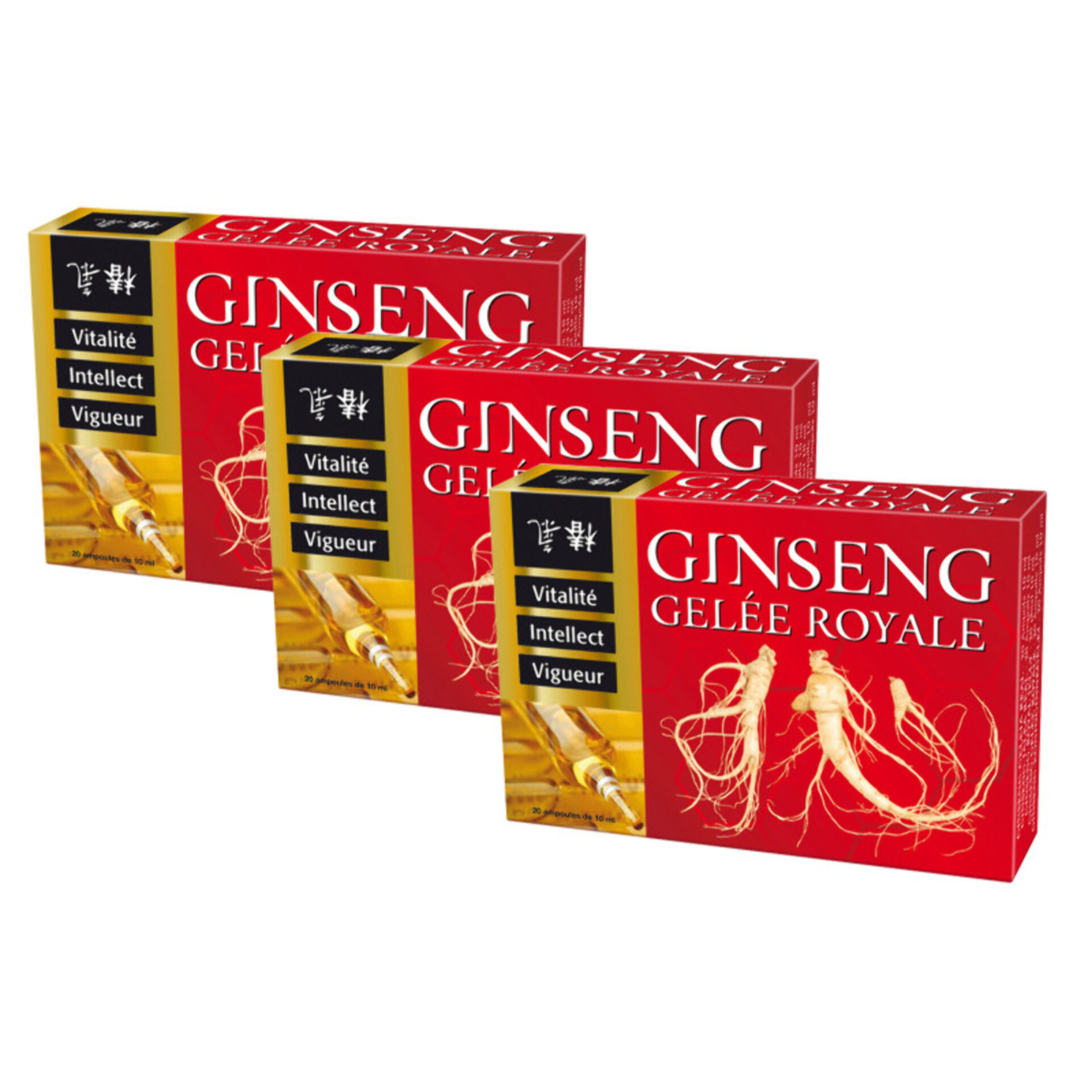 NUTRI EXPERT - Ginseng Gelée Royale - Favorise tonus physique et intellectuel - Soutient la résistance et la vigueur - Combat la fatigue - Actifs d'Origine Naturelle - Vegan - Lot de 3 produits