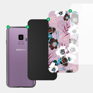 Coque Samsung Galaxy S9 Coque Soft Touch Glossy Fleurs parme Design La Coque Francaise