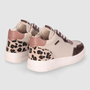 Deportivos de Piel - Beig - Tacón: Bajo