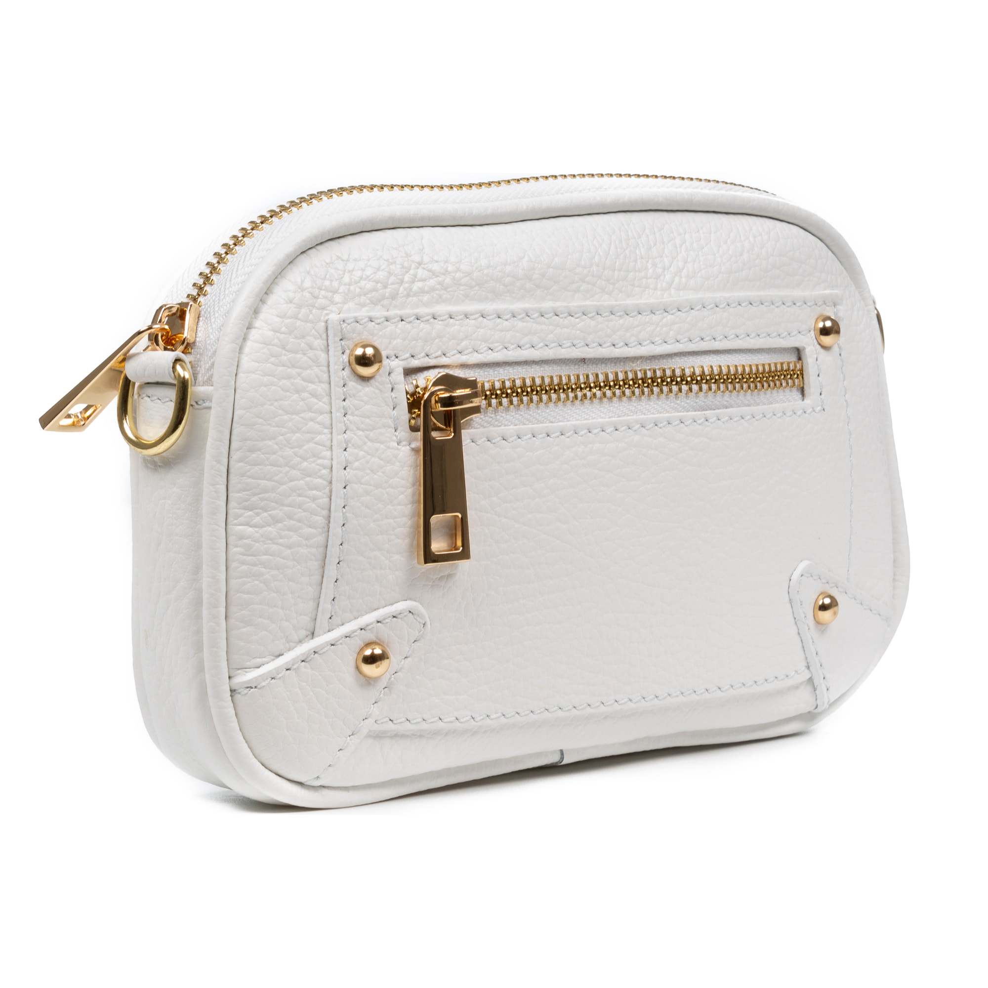 Asola borsa a tracolla, in pelle autentica finitura dollaro.