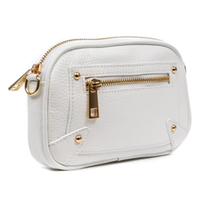 Asola borsa a tracolla, in pelle autentica finitura dollaro.