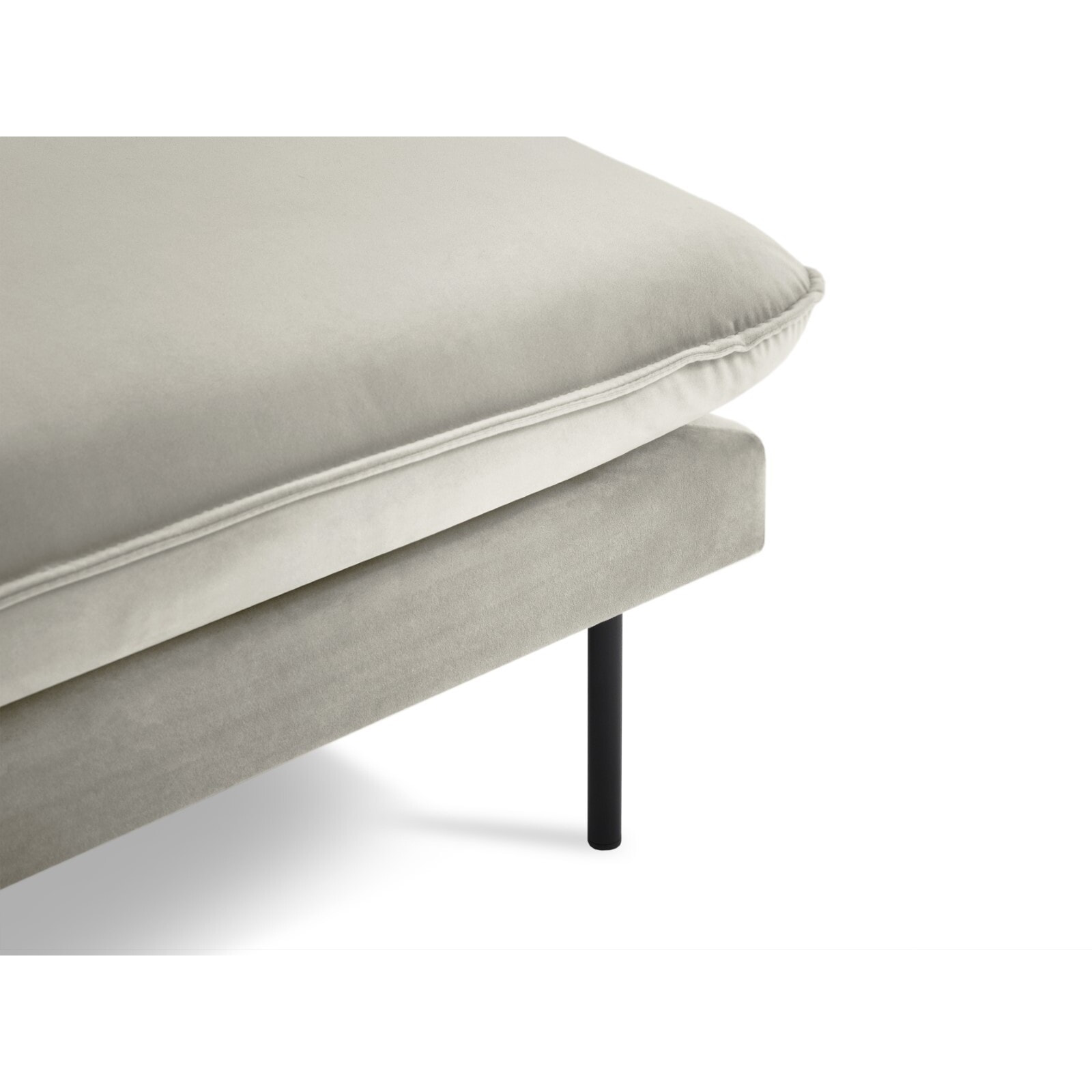 Méridienne gauche "Vienna" en velours beige