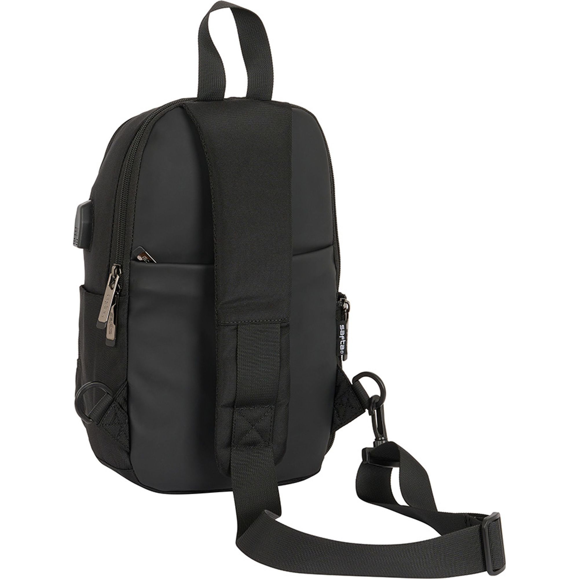 Mini mochila 1 hombrera tablet 11+usb safta business "black"