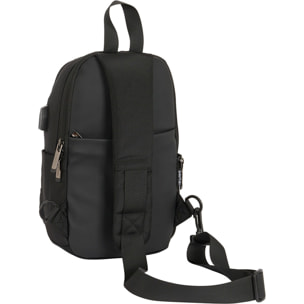 Mini mochila 1 hombrera tablet 11+usb safta business "black"