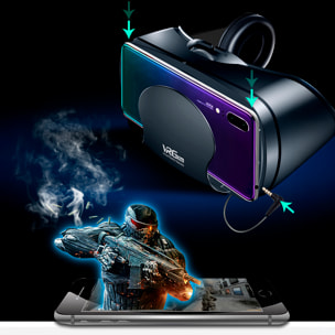 Occhiali per realtà virtuale PRO+ Blu-ray. Cuffie Hi-Fi integrate, vista panoramica a 360º. Compatibili con IOS e Android.