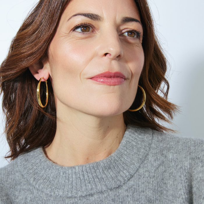 Pendientes de 41mm de diámetro acabado oro amarillo de 18K