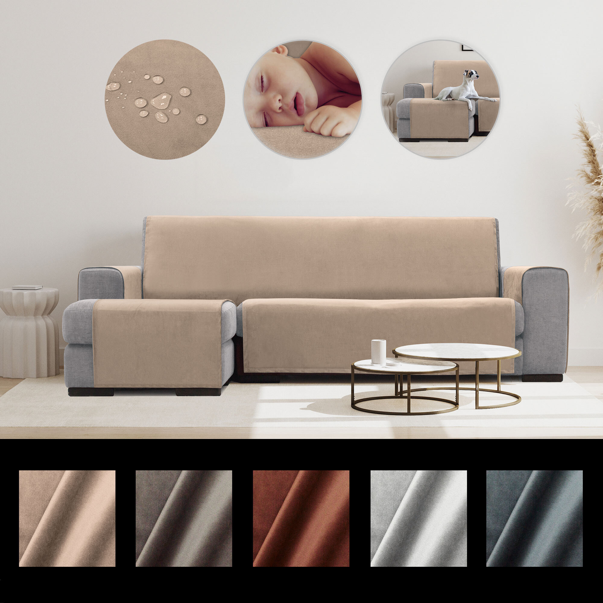 Cubre Sofá Chaise Longue Izquierda modelo TIBET