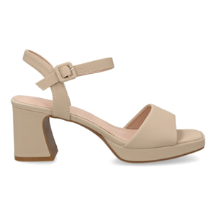 Sandalia tacón ancho plataforma elegante para mujer