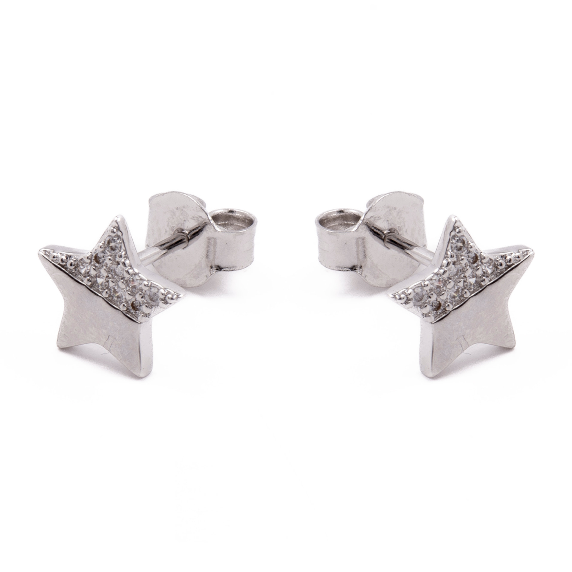 Pendientes de Circonita Brillante acabados en rodio