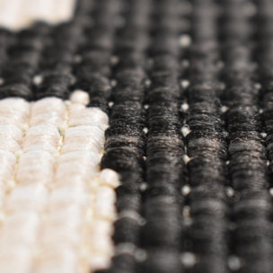Tapis d'extérieur reversible Kago noir et blanc