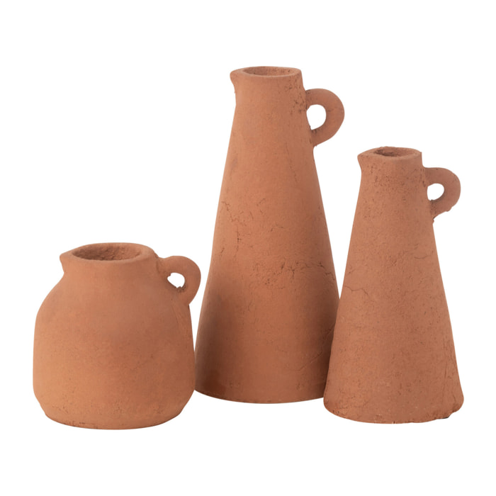 J-Line vase Moke Pichet Terra - poterie - cuivre - 3 pcs