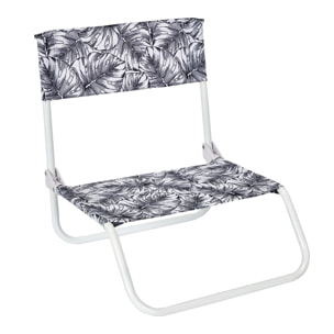 Chaise De Plage Pliante Natural Wild Blanc Noir - Lot De 6