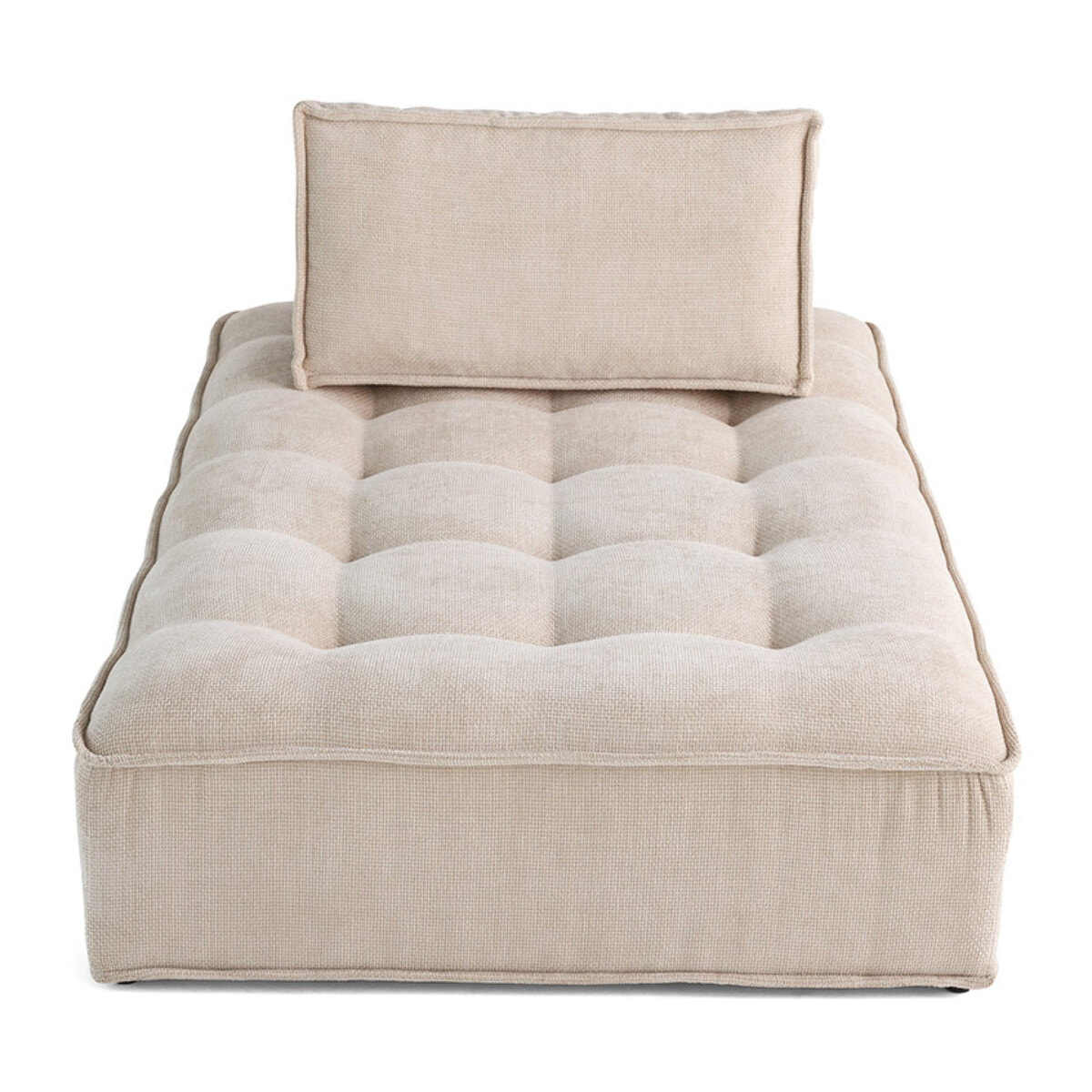 Marisol - module d'assise méridienne - velours texturé - Beige