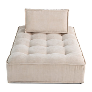 Marisol - module d'assise méridienne - velours texturé - Beige